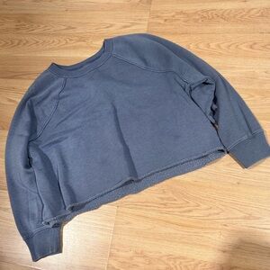 Aerie | Light Blue Cropped Crewneck Sweatshirt